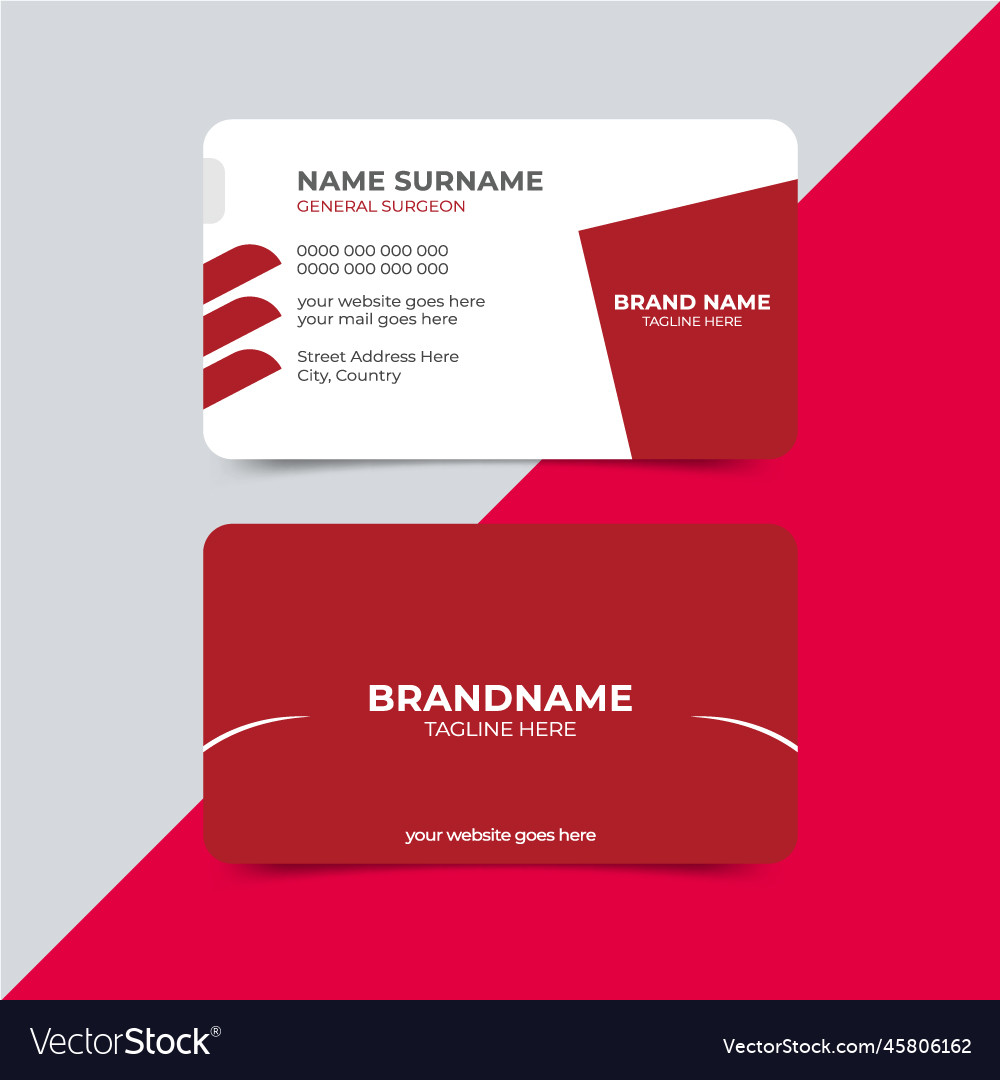 Medical style business card design template Vector Image