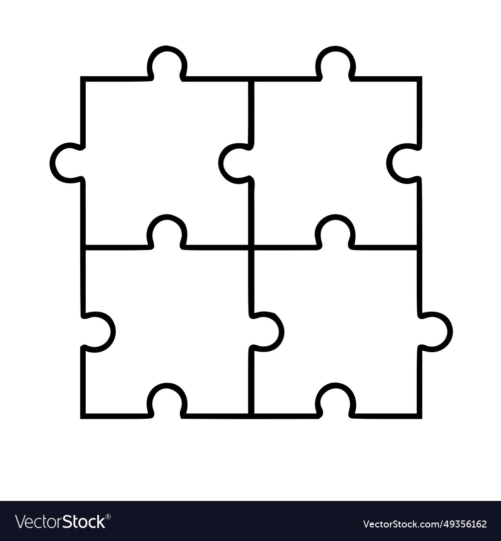 Puzzle piece doodle hand drawn sketch image Vector Image