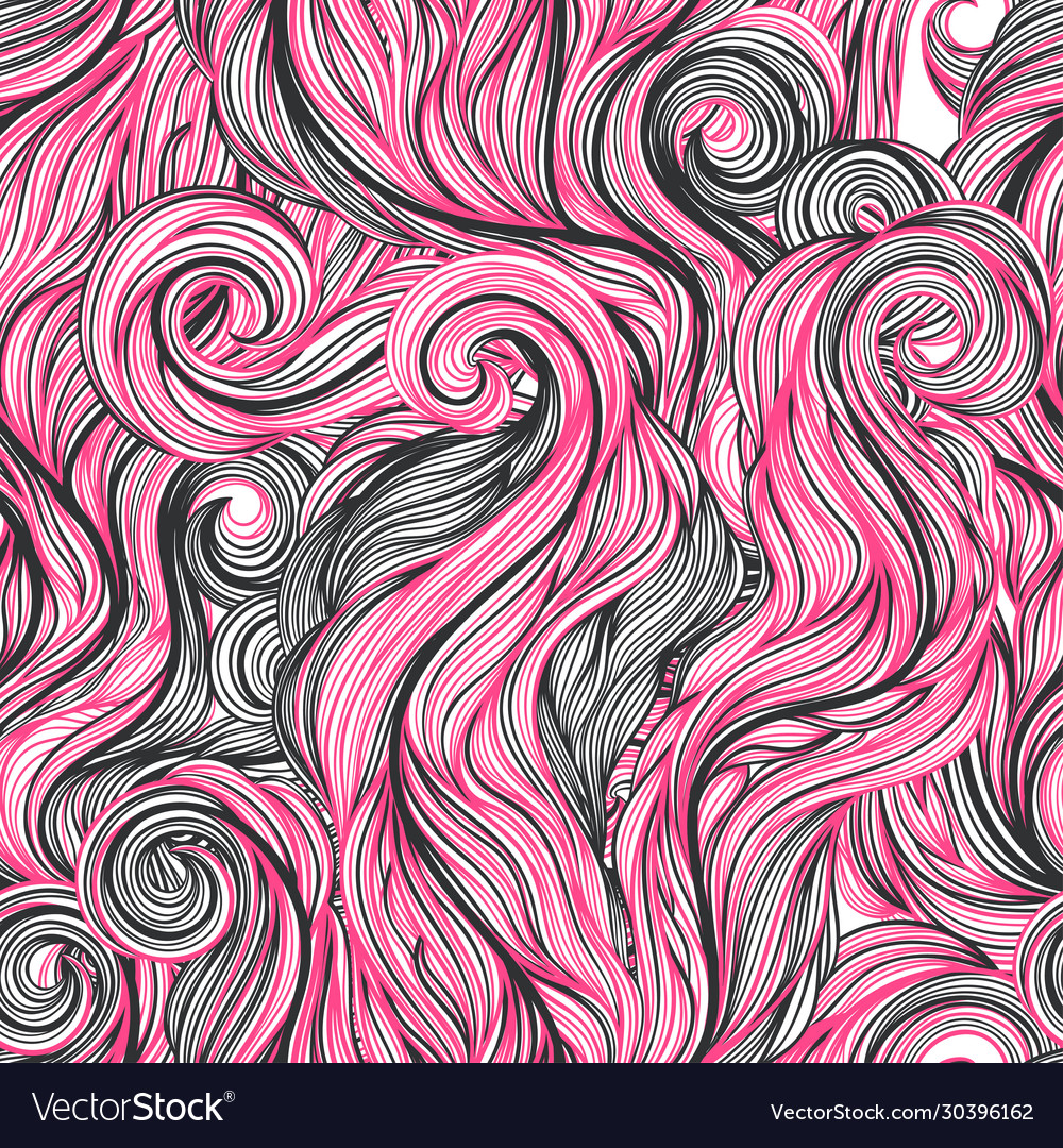 Seamless curl wave background vector image Seamless curl wave background