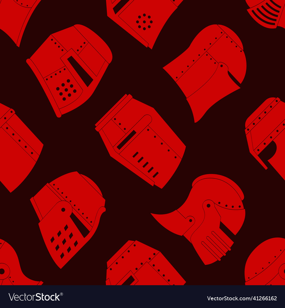 Seamless pattern with ancient warrior helmets