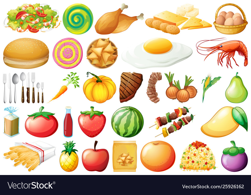 Set Healthy Food Royalty Free Vector Image VectorStock