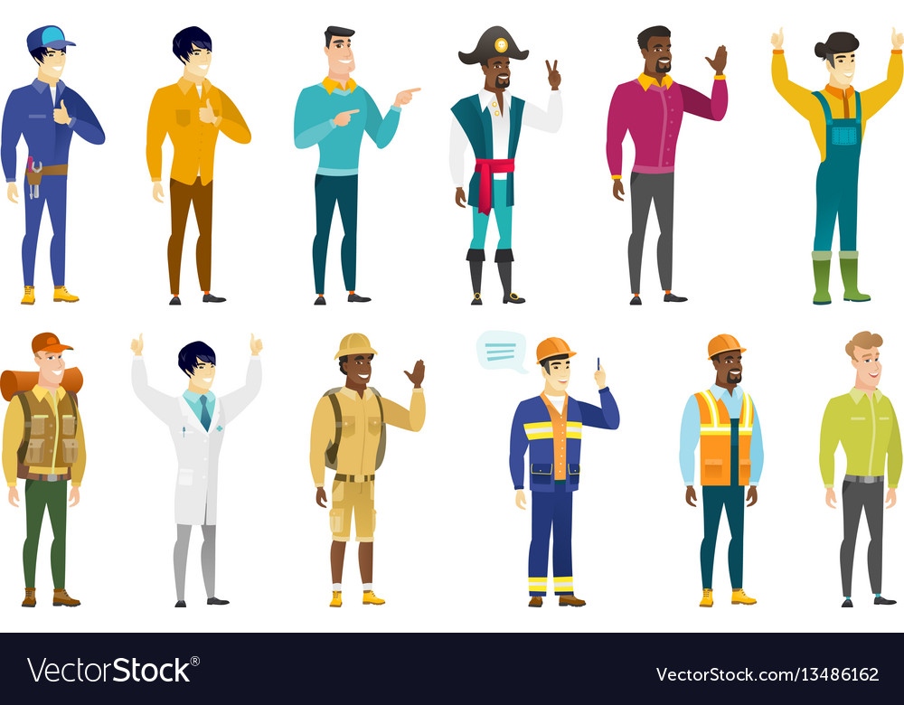 Set of professions characters vector image Set of professions characters