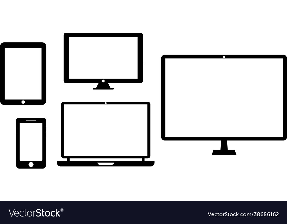 Set technology devices with empty display vector image Set technology devices with empty display