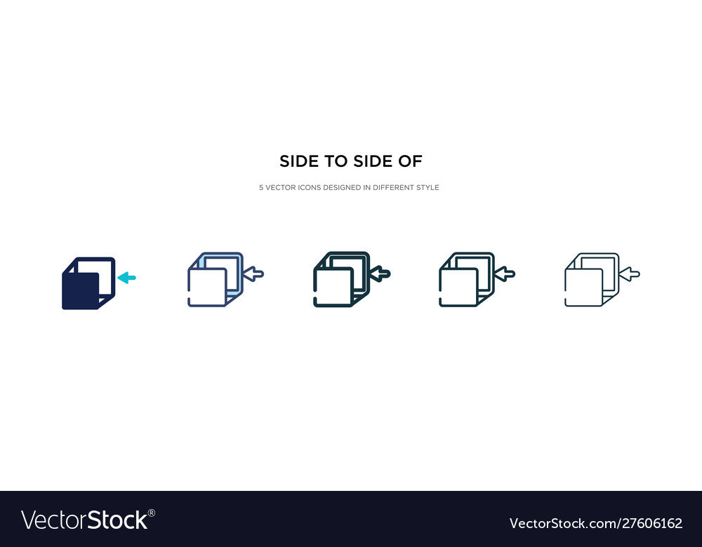 Side to a cube icon in different style