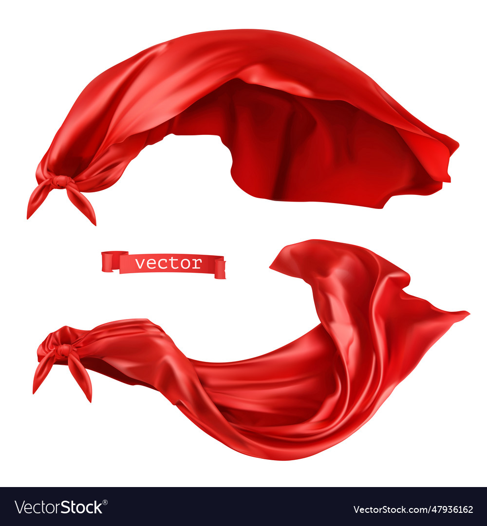 Superhero red cape 3d realistic Royalty Free Vector Image