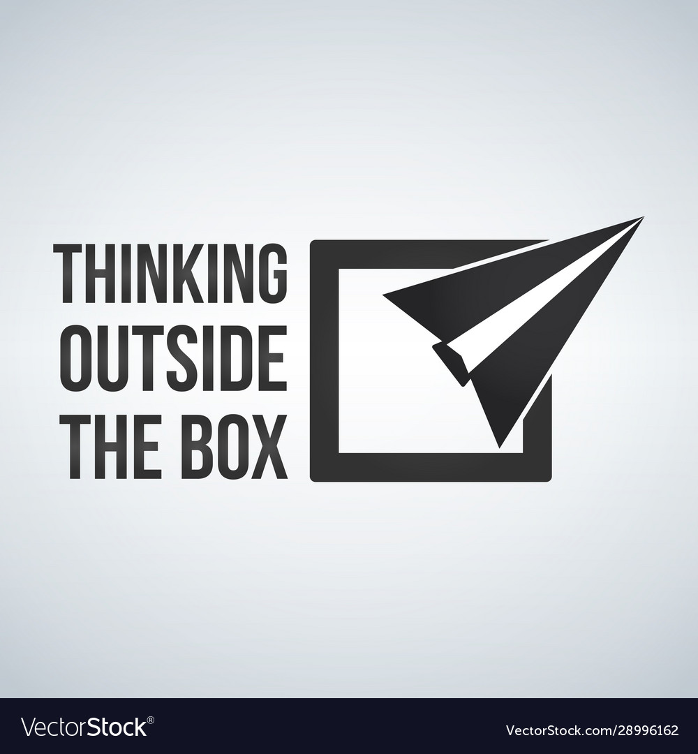Think outside box concept with frame plane Vector Image Think outside box concept with frame plane