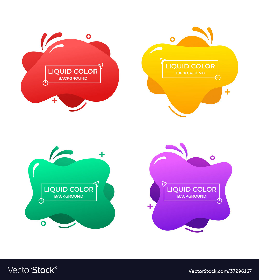 Abstract liquid with gradient color set vector image Abstract liquid with gradient color set