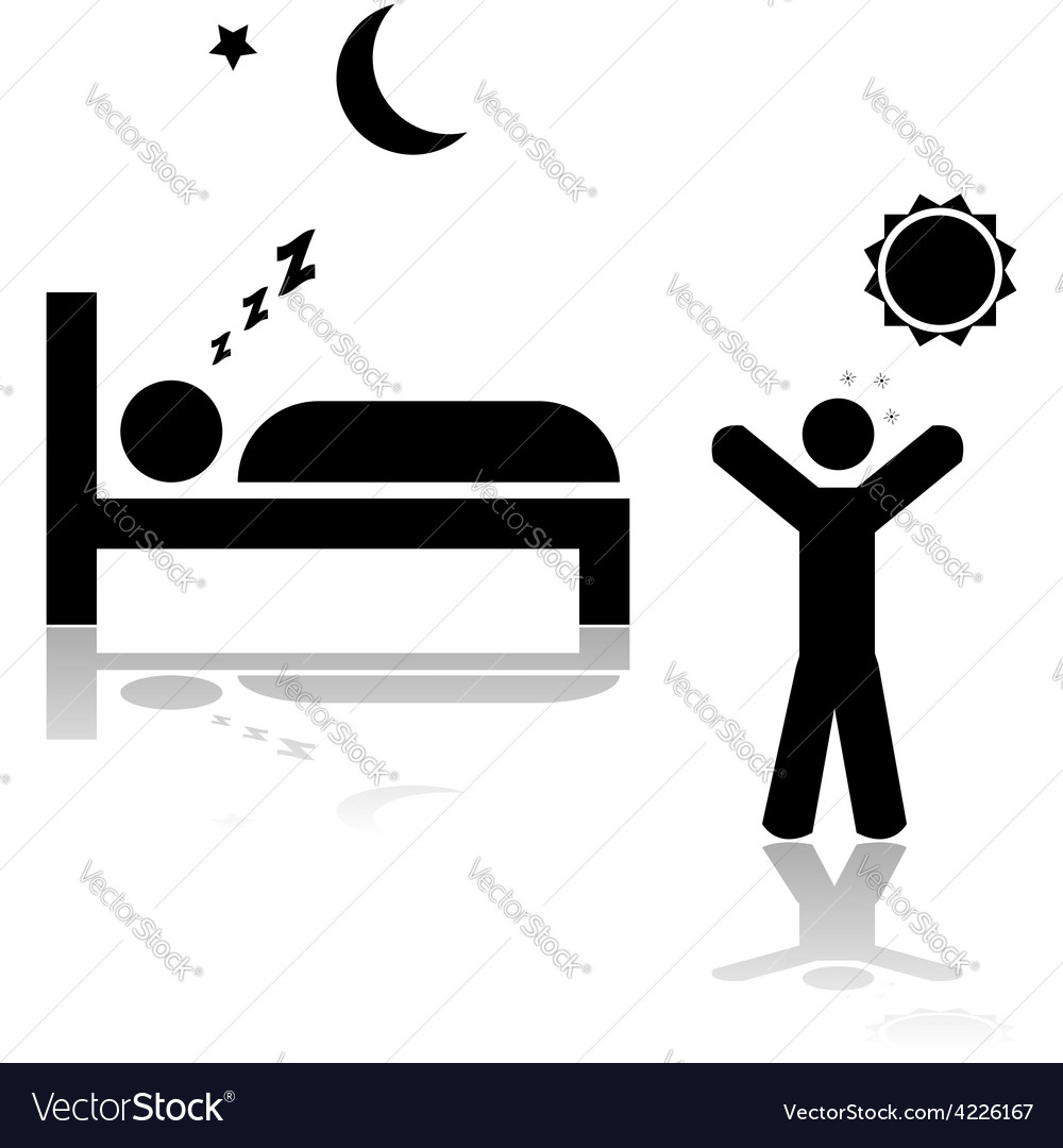 Asleep and awake Royalty Free Vector Image - VectorStock