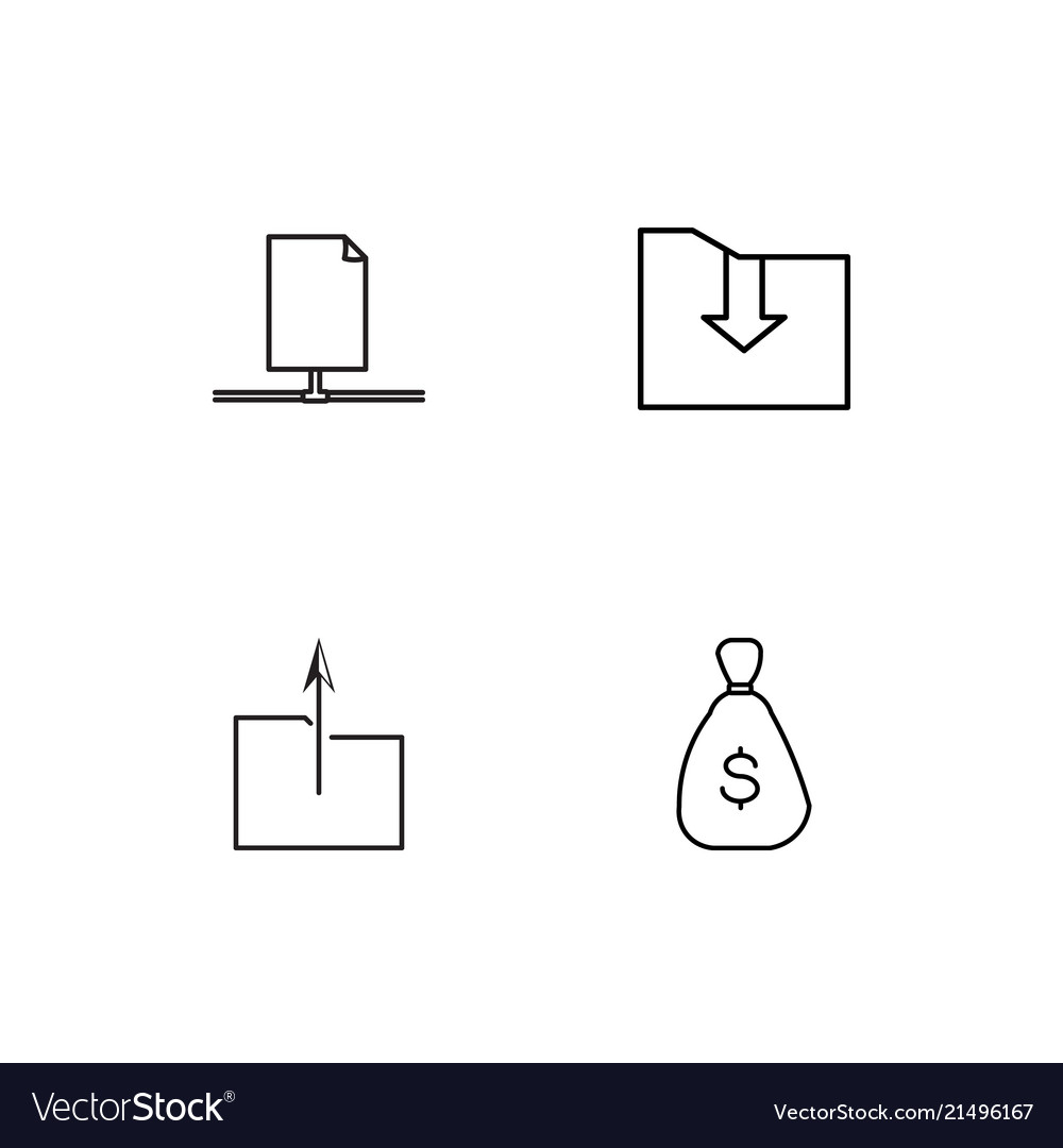 Banking linear icons set simple outline
