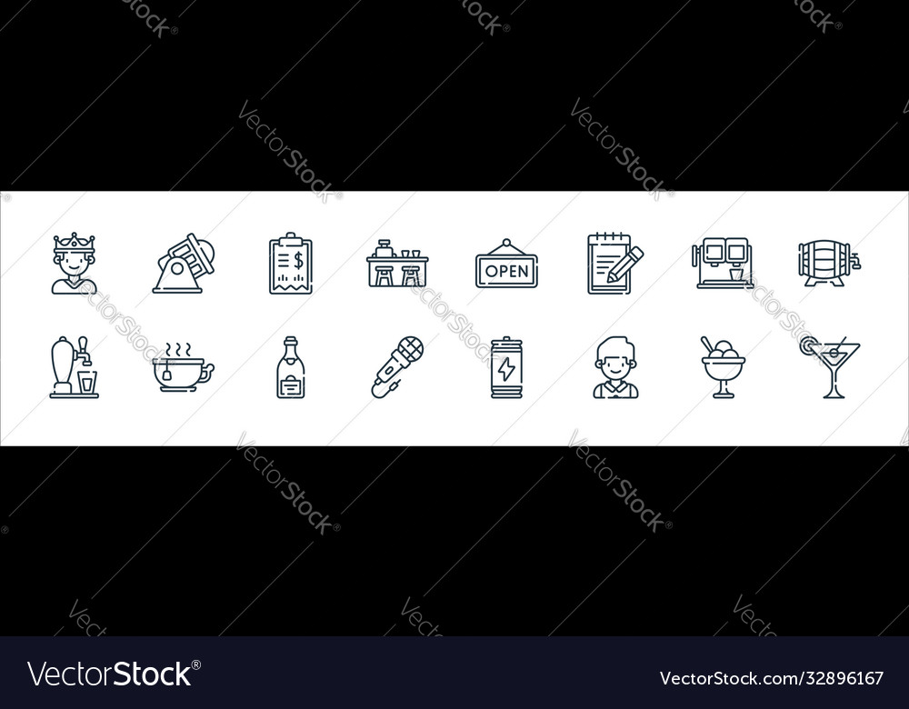 Bar line icons linear set quality