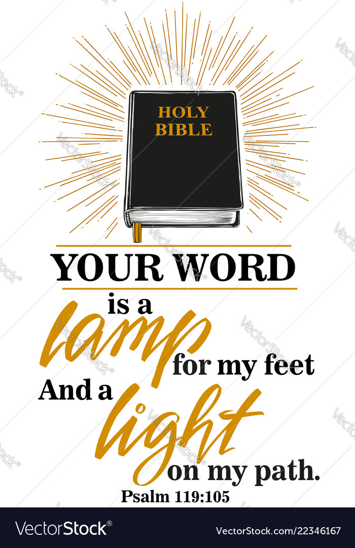 Bible Psalm 119 105 Calligraphy Lettering Text Vector Image