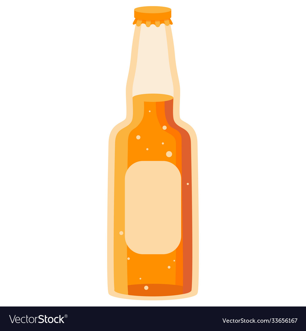 Bottle beer on white isolated backdrop vector image Bottle beer on white isolated backdrop