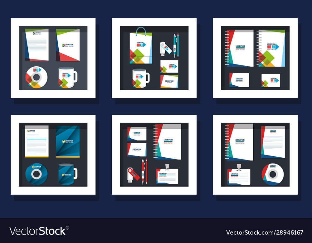 Corporate identity objects set design