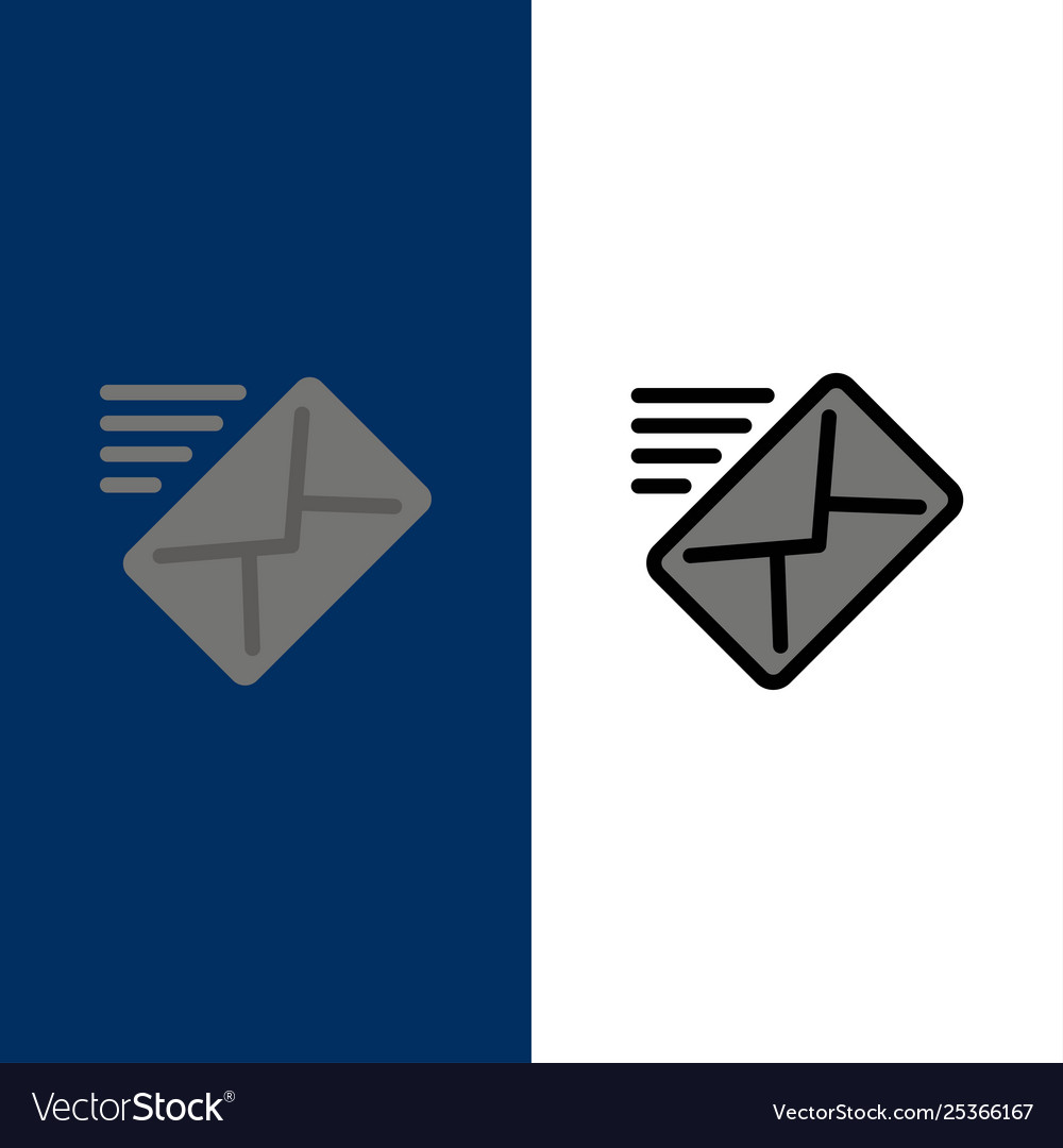 Email mail message sent icons flat and line vector image Email mail message sent icons flat and line