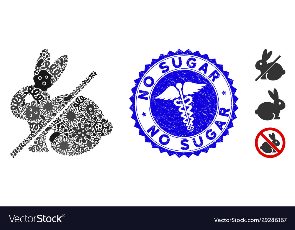 Fever Collage kein Kaninchen-Icon mit Caduceus vector image Fever Collage kein Kaninchen-Icon mit Caduceus