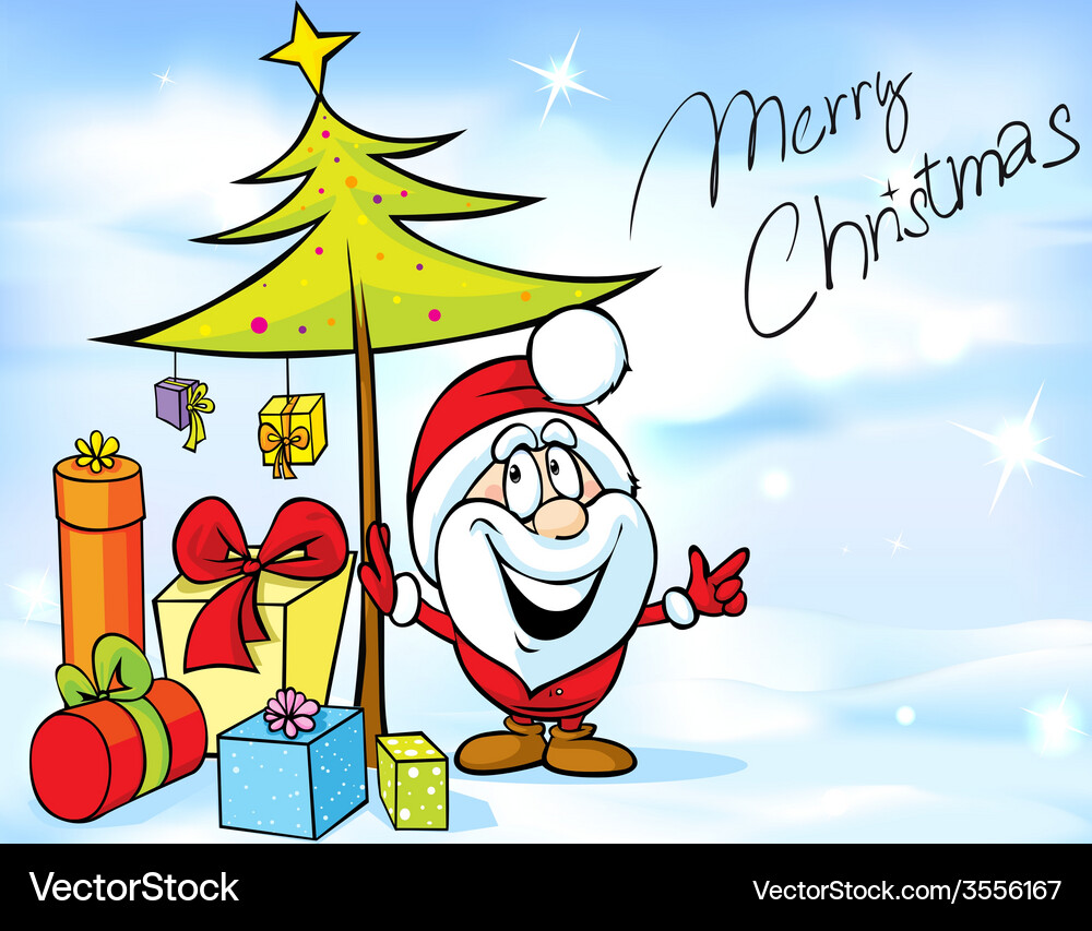Funny christmas design with santa claus Royalty Free Vector