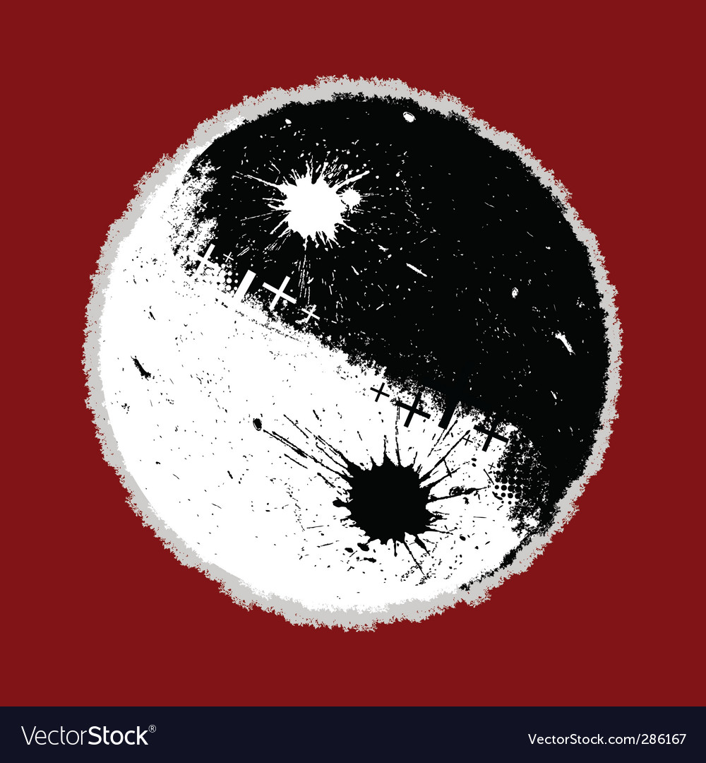 Grunge yin yang