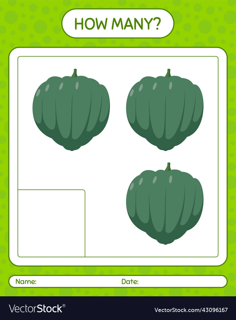 How many counting game with acorn squash vector image How many counting game with acorn squash