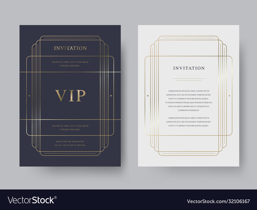 Luxury vintage golden invitation card templ Vector Image