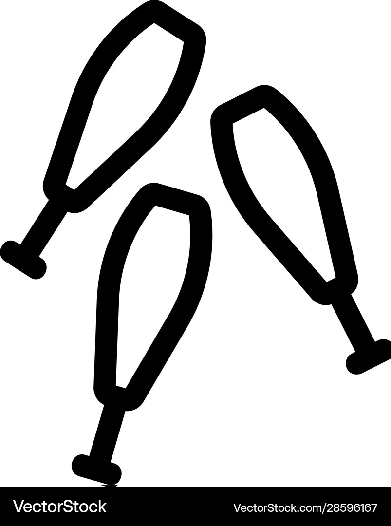 Mace to juggle icon isolated contour Royalty Free Vector