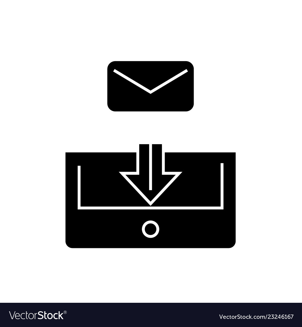 Mail box post black concept icon