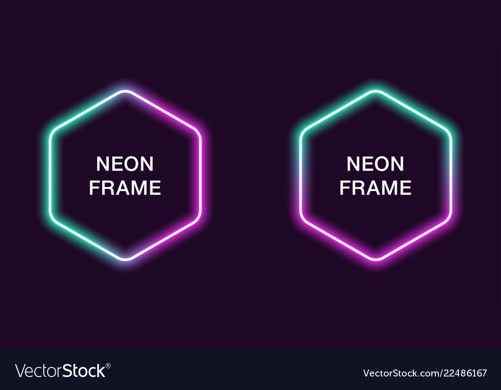 Neon Hexagonal Frame