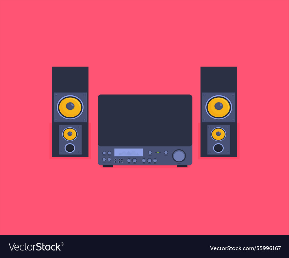 Player for vinyl record music flat Royalty Free Vector Image