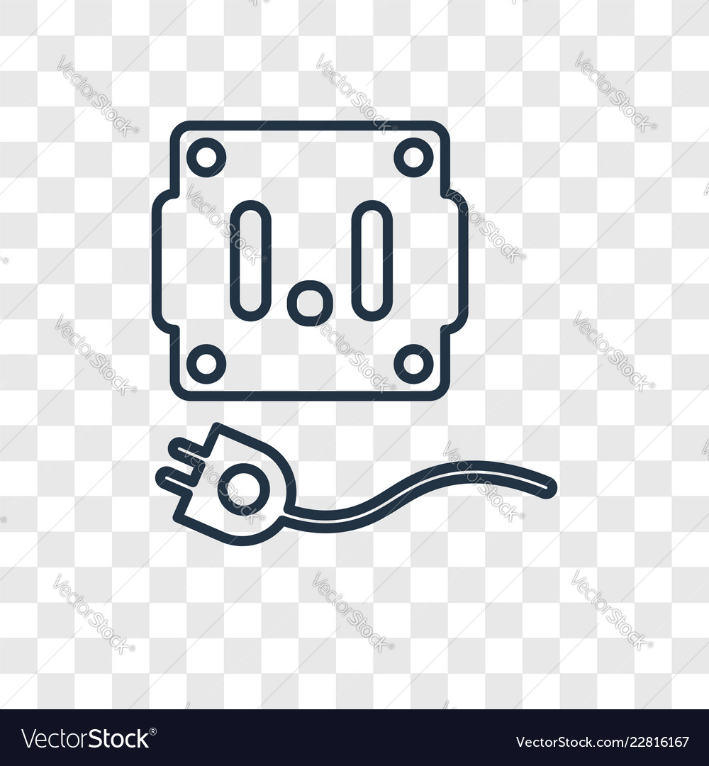 Plug concept linear icon isolated on transparent Vector Image Plug concept linear icon isolated on transparent