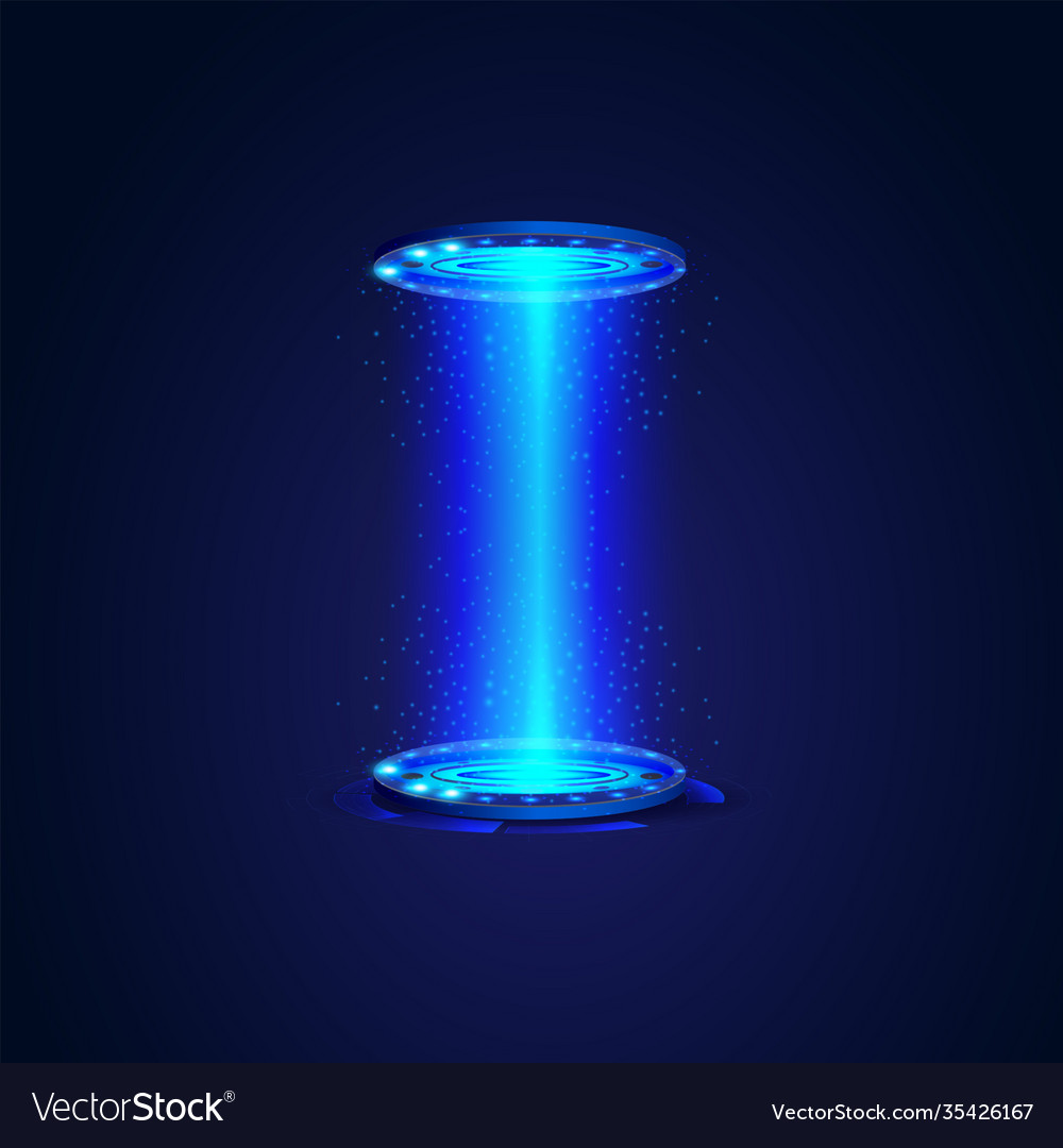 Portal and hologram futuristic circle elements Vector Image