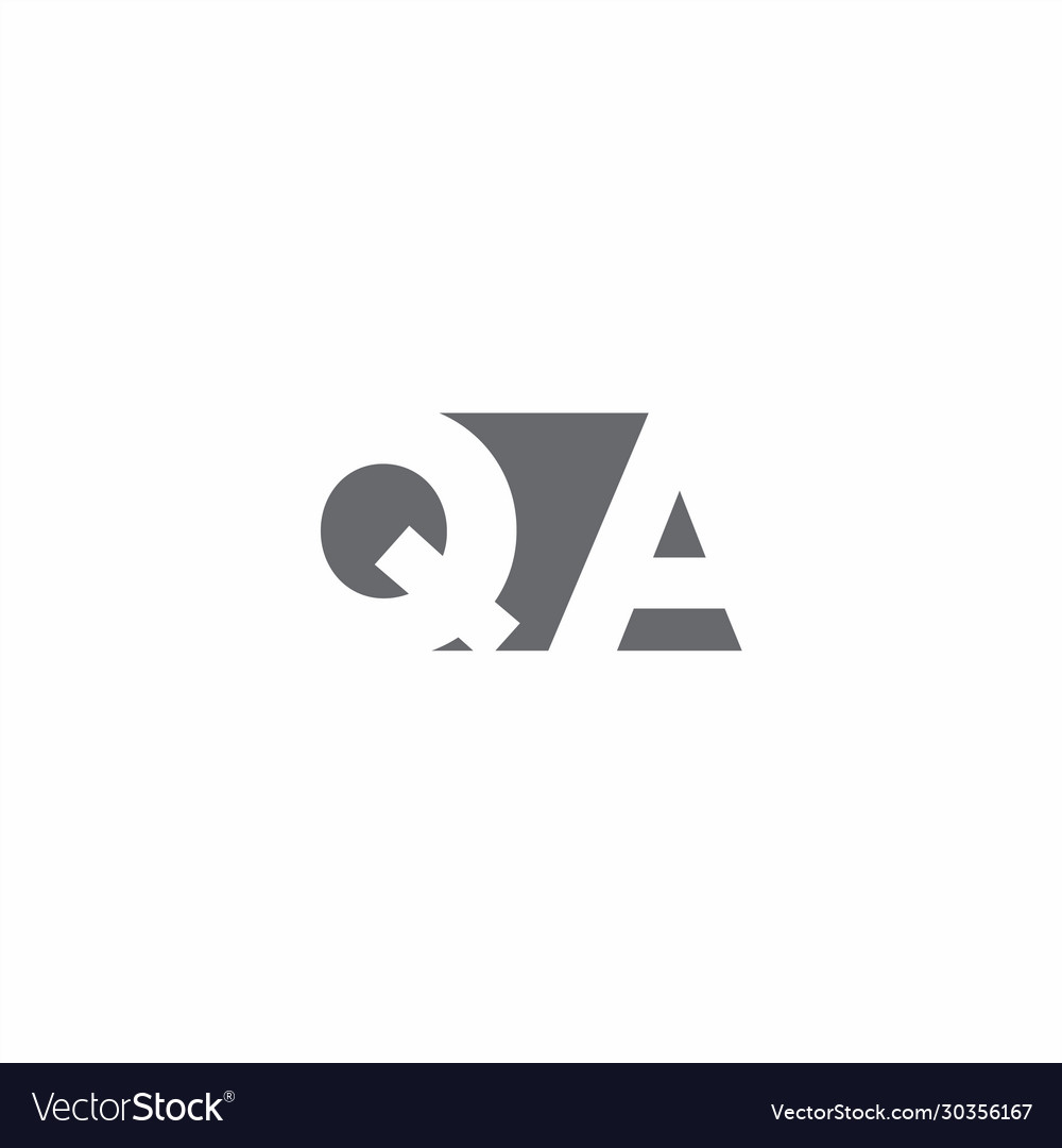 Qa logo monogram with negative space style design