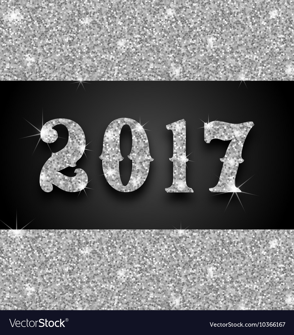 Silver Glitter New Year Background