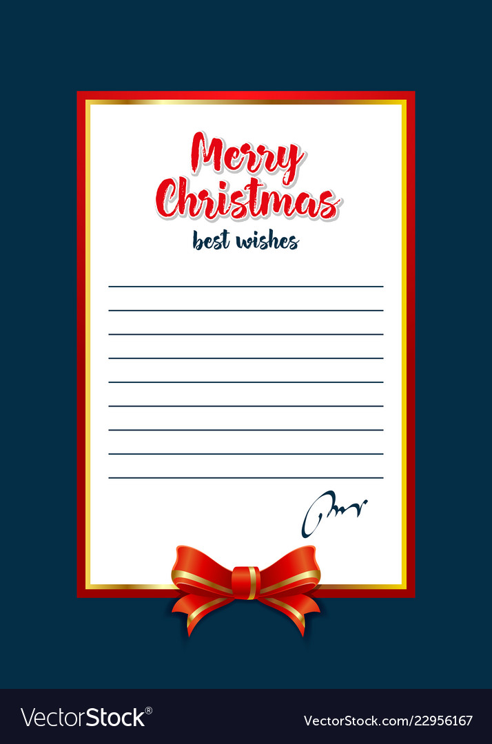 Template For Letters With Best Wishes Vector Image