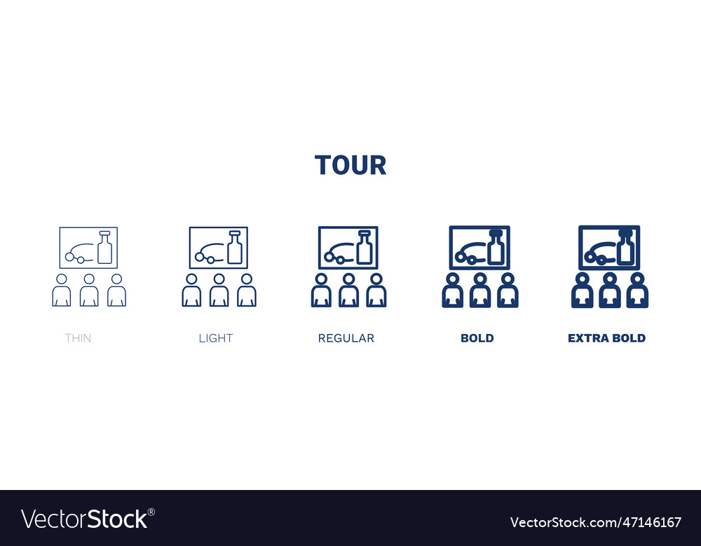 Tour icon thin light regular bold black