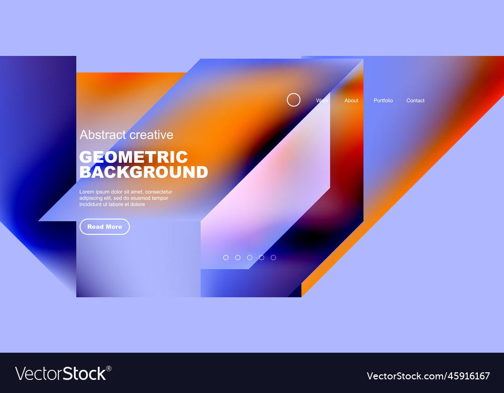 Triangles with fluid gradients abstract landing vector image Triangles with fluid gradients abstract landing