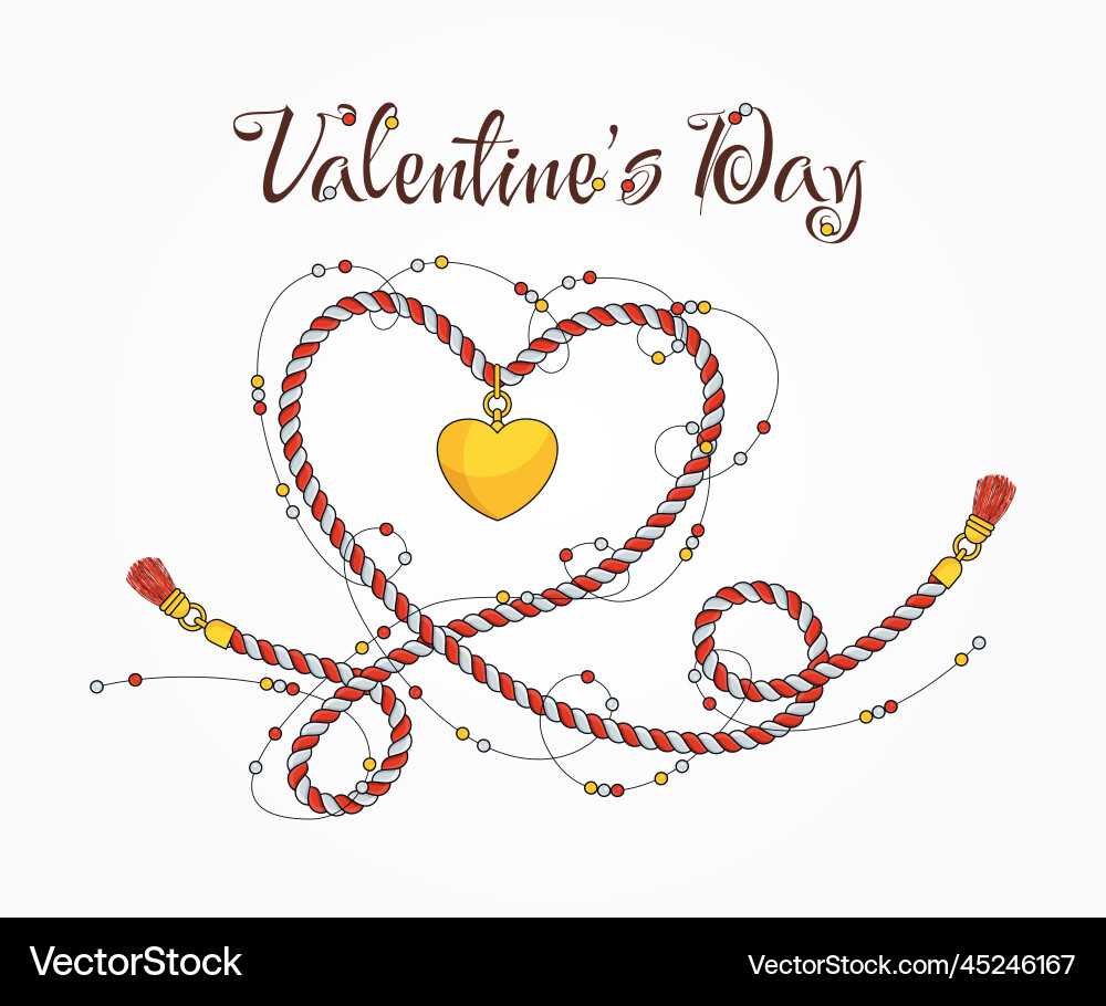 Two hearts intertwined rope linked Royalty Free Vector Image