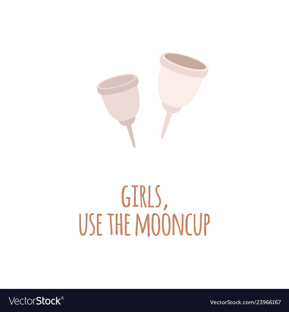 Two zero waste eco menstrual cup in a flat style