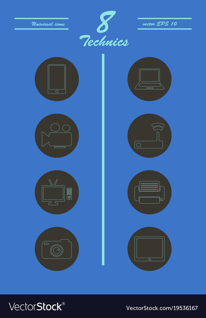 Unique thin line icons set of computer hardware