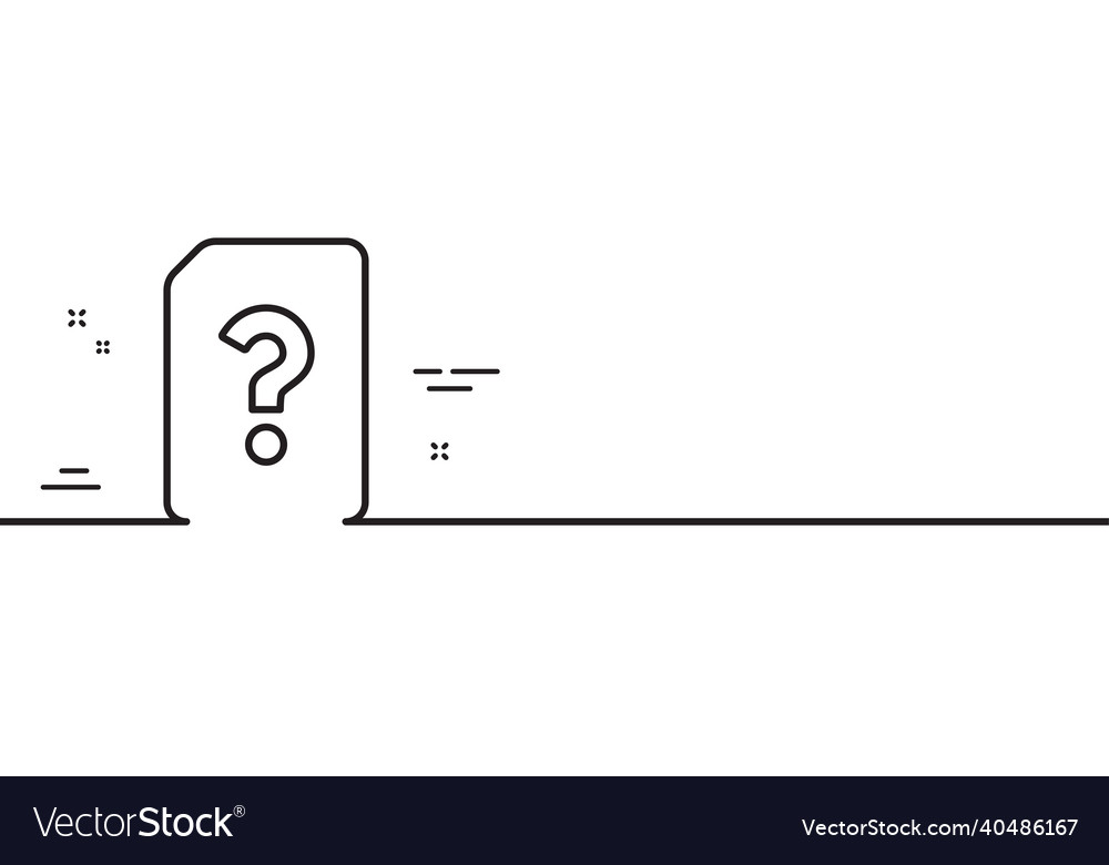 Unknown document line icon file with question vector image Unknown document line icon file with question