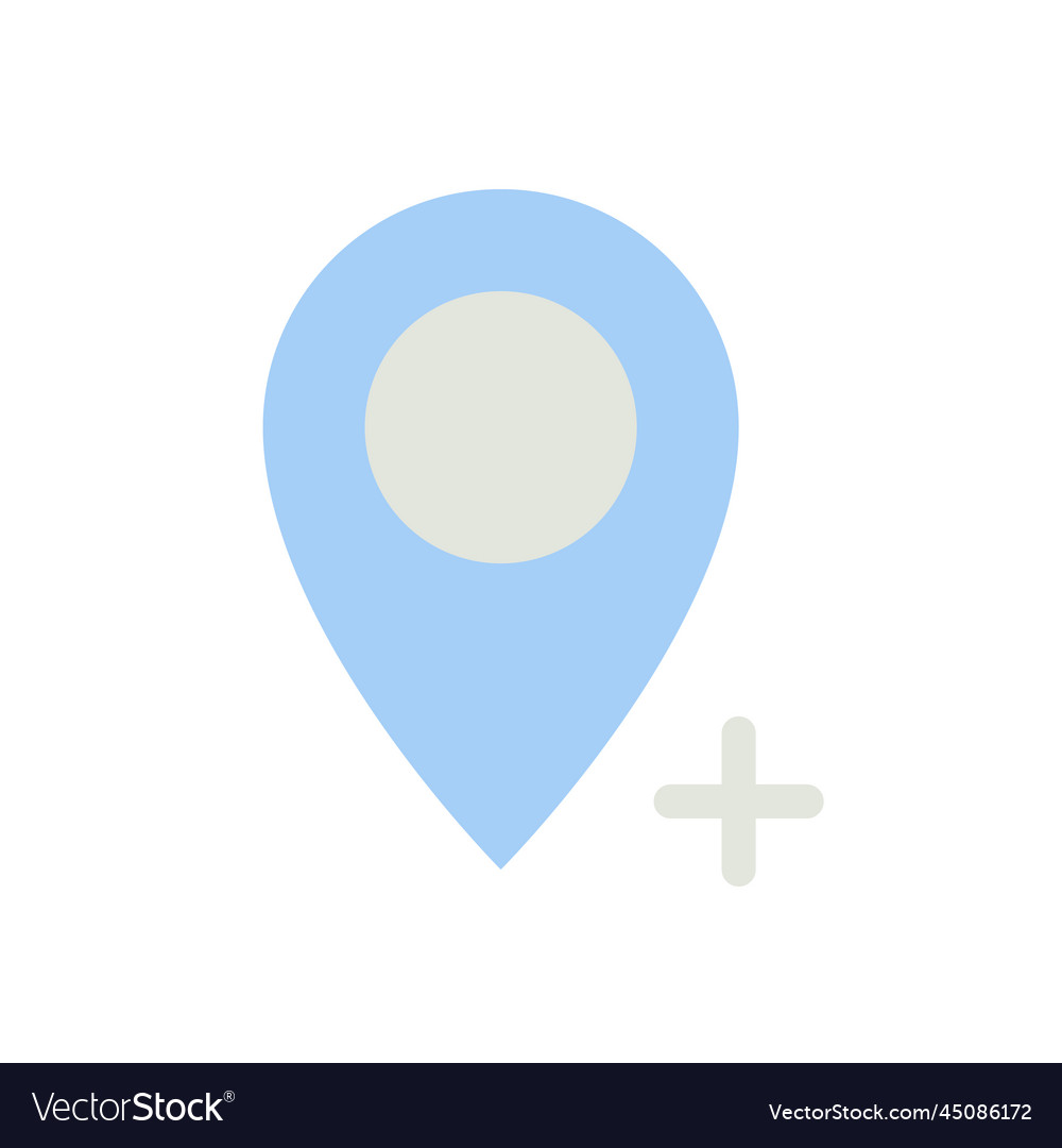 Add place to map flat color ui icon vector image Add place to map flat color ui icon