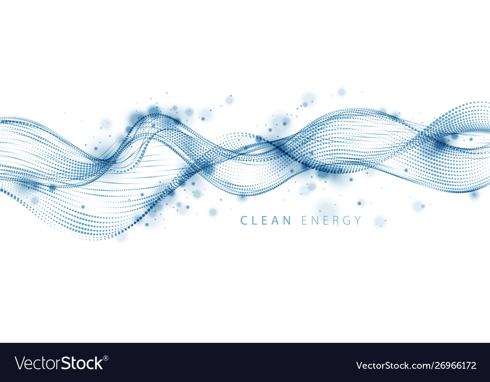 Array particles flowing dynamic sound wave 3d