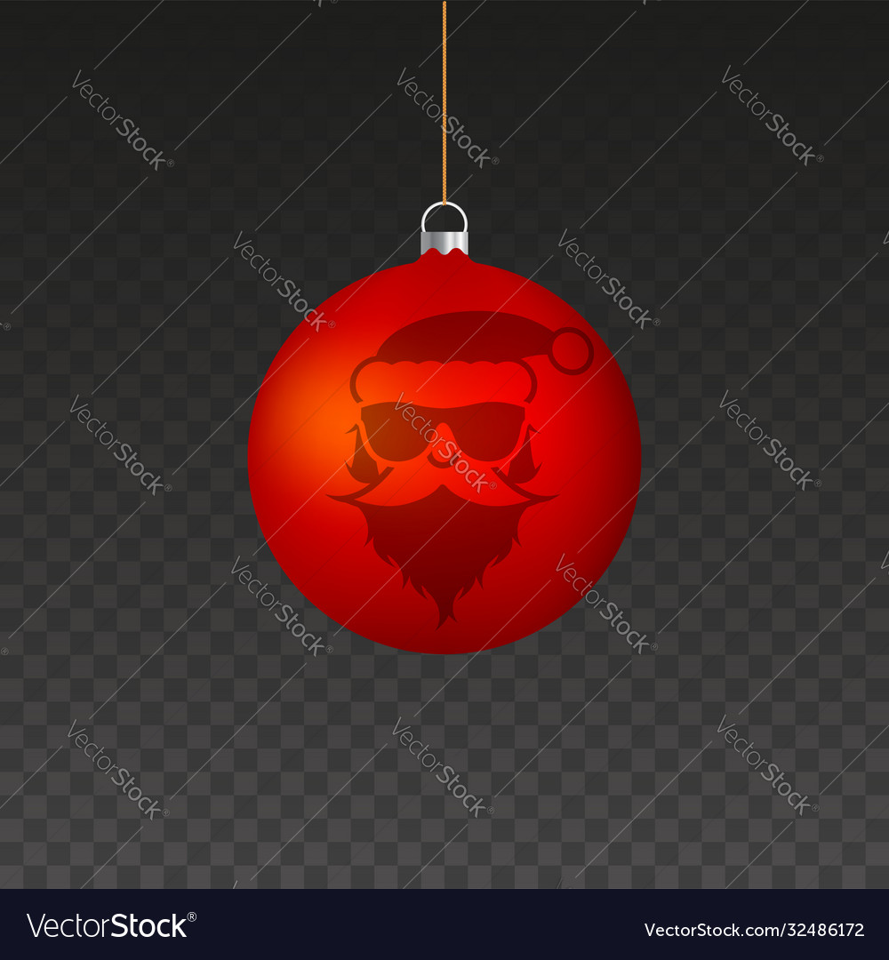 Big red matt christmas tree ball modern santa vector image Big red matt christmas tree ball modern santa