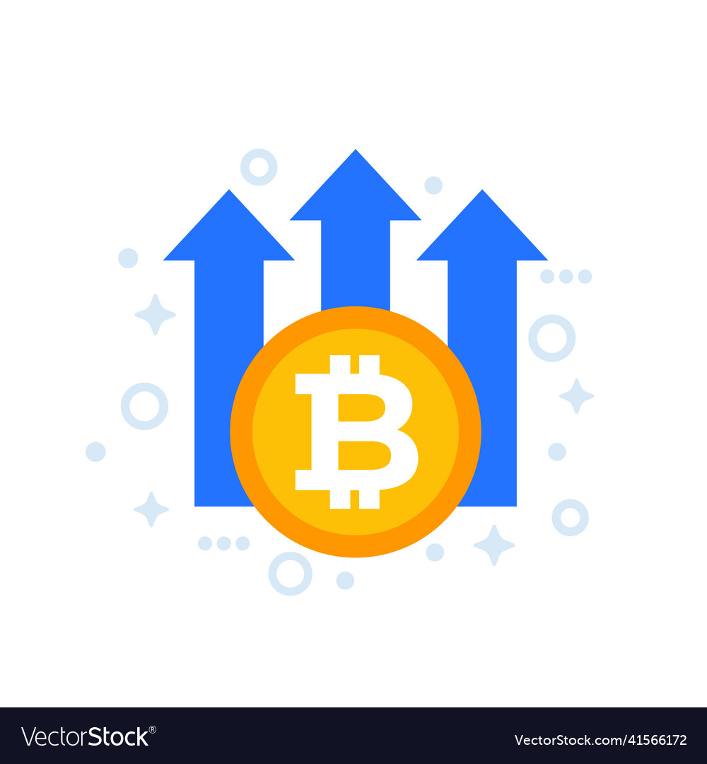 Bitcoin growth icon art