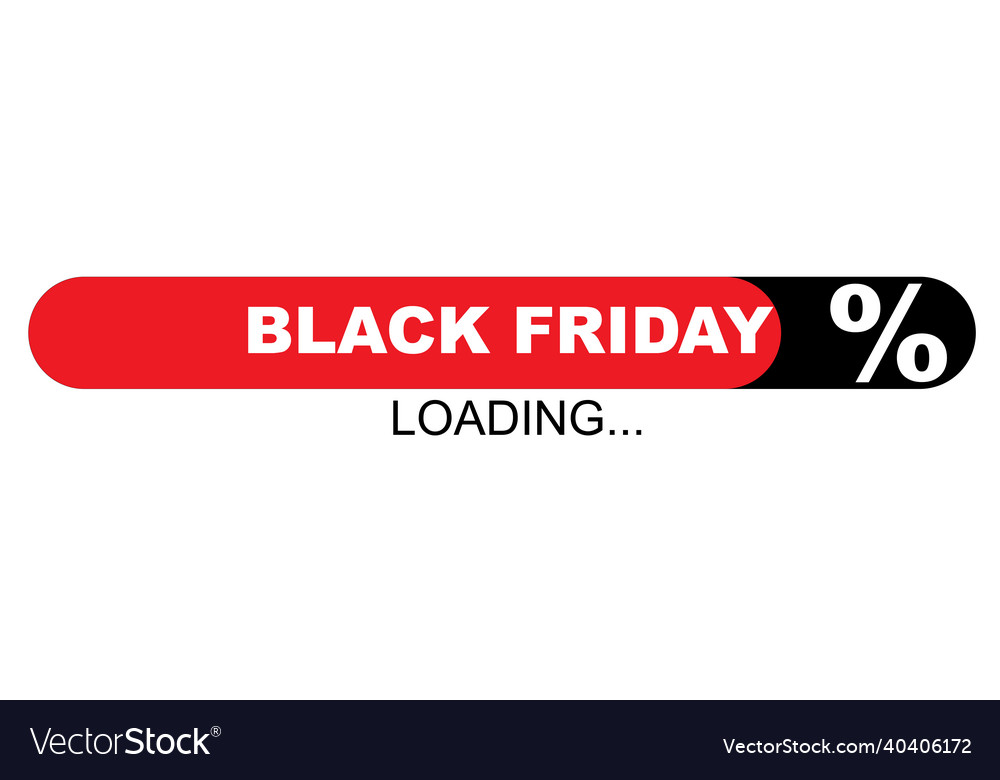 Black friday progress loading bar vector image Black friday progress loading bar