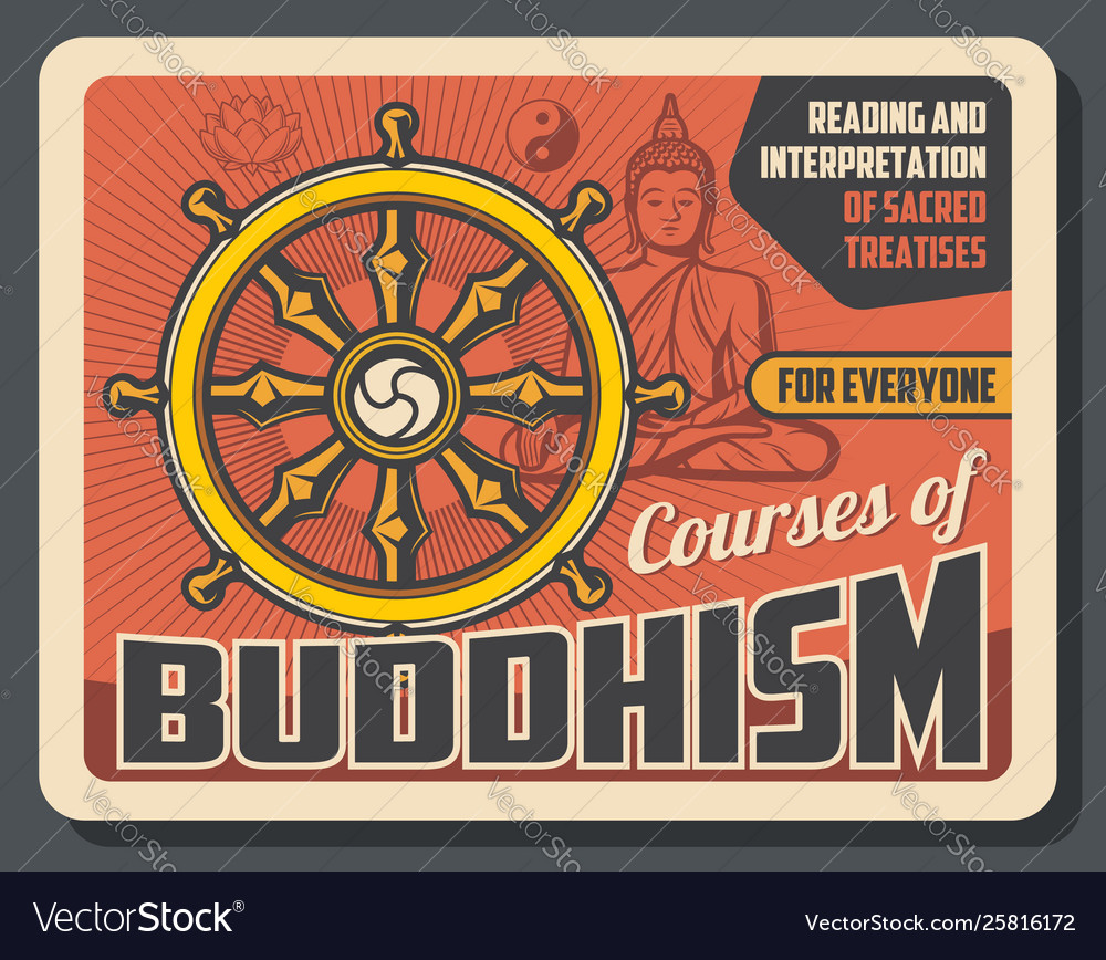 Buddhism sacred religion teaching courses Vector Image