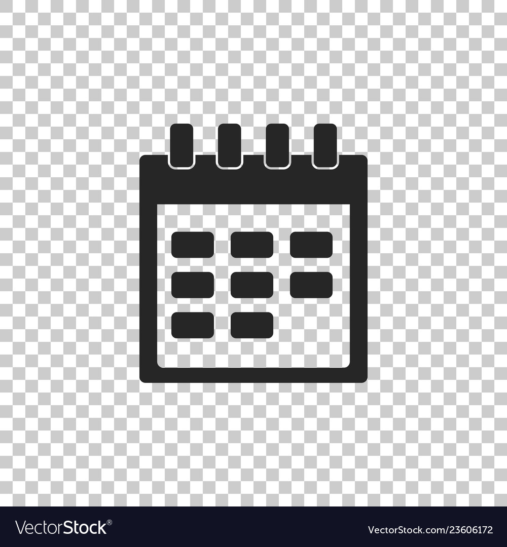 Calendar icon isolated on transparent background Vector Image