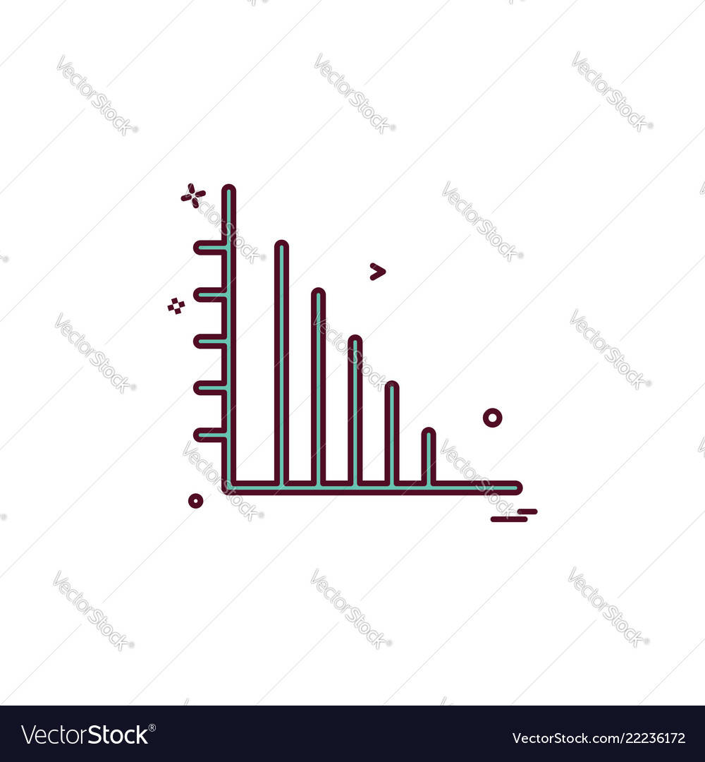 Chart graph report up icon design vector image Chart graph report up icon design
