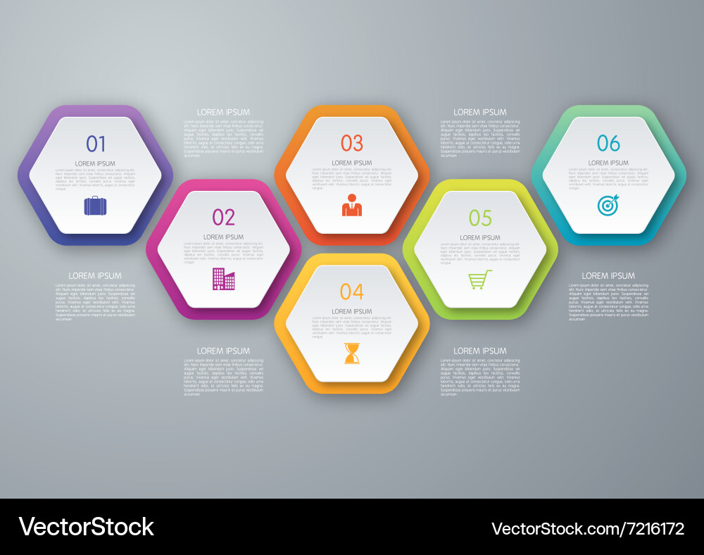 Circle Hexagon Infographic Royalty Free Vector Image