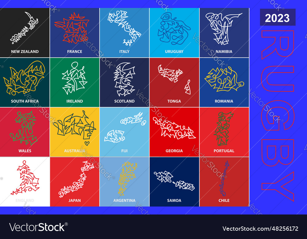 Collection of abstract stroke maps