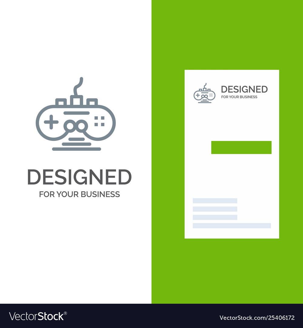 Controller game gamepad grey logo vector image Controller game gamepad grey logo