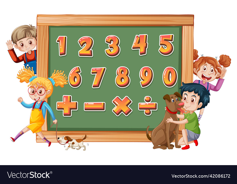 Counting number 0 to 9 and math symbols Vector Image Counting number 0 to 9 and math symbols